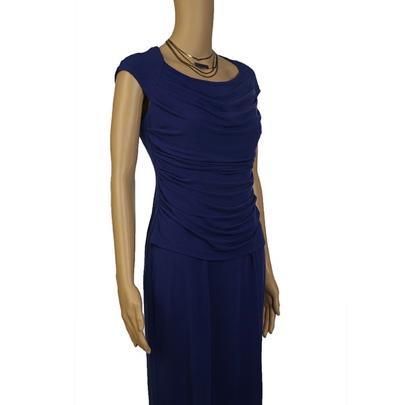 connected apparel Dresses & Skirts - Petite Women Connected Apparel Color Blueberry Sleeveless Dress 6P NEW